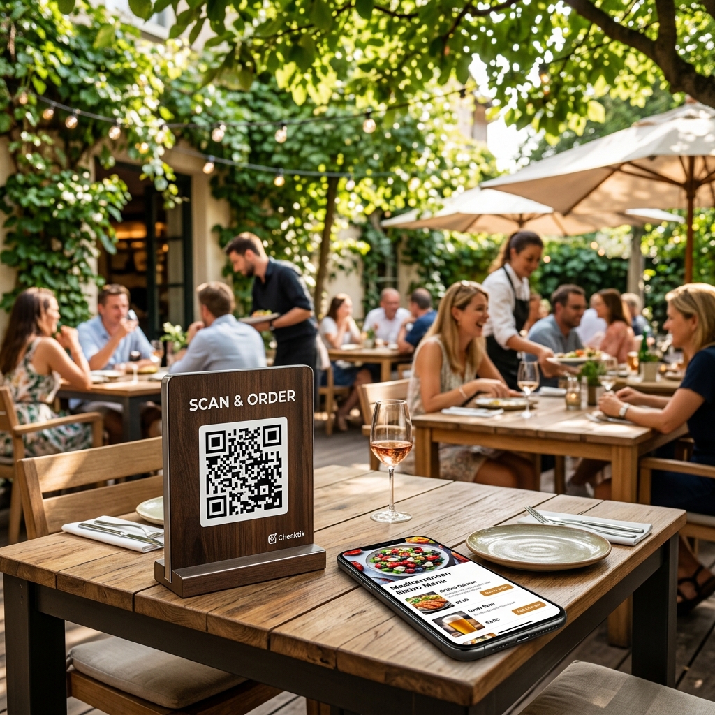 Digital QR code ordering at the table relieves staff and saves summer peak times in the restaurant